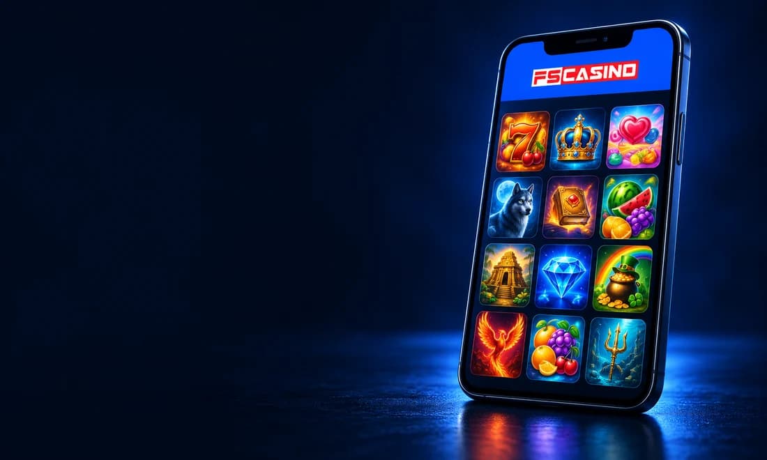 Ilustração da experiência móvel FS Casino